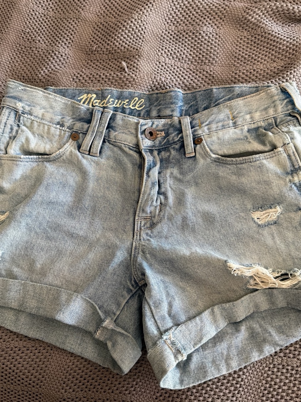 Madewell distressed denim shorts